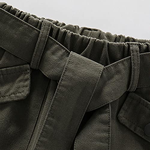 Kids Children Girls Boy Cargo Pant Bandage Streetwear Straight Leg Pant Casual Jogger Sweatpants for 4~10T2