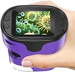 1000X Microscope numérique portatif pour enfants - 4K 2.0" Écran, rechargeable Mini Labster Portable Pocket Scope, Comprend le kit de diapositives - Science Gadget Edu cadeau pour les enfants 4-12 ans (Purple)