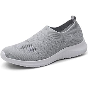 konhill Women’s Walking Tennis Shoes – Lightweight Athletic Casual Gym Slip on Sneakers