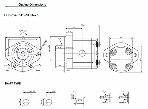 Sigoec Submersible Pump High Pressure Gear Pump For Hgp-3A-F13L Hgp-3A-F14L Hgp-3A-F17L Hgp-3A-F19L Hgp-3A-F23L Hgp-3A-F25L Hydraulic Oil Pump Boat Bilge Pump (Color : Hgp-3A-F13L) #TOP6