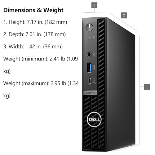 Image of Dell OptiPlex 7010 Micro Desktop pc for Bussiness & Home, Intel 6-Core i5-12400T, 64GB DDR4 RAM, 2TB PCIe SSD, WiFi 6E, HDMI, 2 DisplayPorts, Windows 11 Pro
