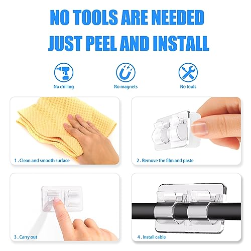 image for Keviyi Hooks for Outdoor String Lights Clips: 25Pcs Heavy Duty Cable C