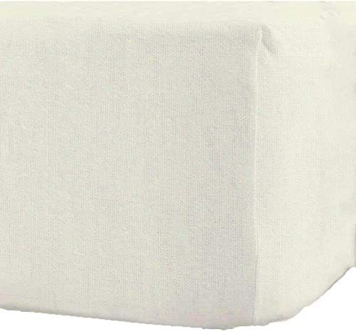 Sábana bajera de franela 100% algodón cepillado térmico (crema, doble)