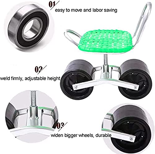 OZBME Gardening Stools Garden Kneeling Pad Rolling Work Seat Cart Stool Gardening Stool Adjustable Height 360 Degree Swivel Seat for Weeding Gardening And Outdoor Lawn Care Garden Cart (2) - Image 6