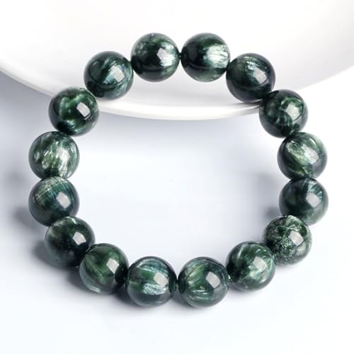 Pulsera de cristal elástica con cuentas dragón verde de 14mm para yoga 5