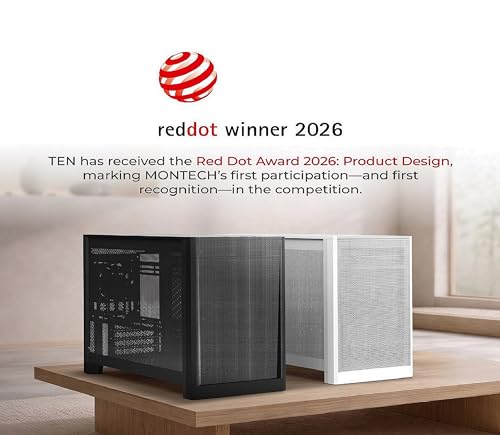 Image of MONTECH Ten 22.7L Compact Micro-ATX PC Case, High Airflow Mesh, Black