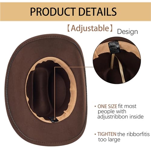Korhleoh Western Cowboy Hat For Men Women thumb #3