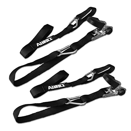 A.i.q. Strap-Lt00304Os For Roof Rack Rooftop Cargo Carrier Steel Basket Stainless Steel Ratchet Snap Hook Tie Down Strap 1" X4.5Mx2Pcs (Black) #TOP27