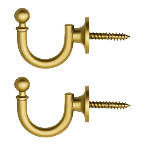 2 Stück Gardinenhalter Wand Curtain Holder, Vorhang Holdback Vorhang mit Expansionsschraubenrohr, für Zuhause Schlafzimmer Büro Esszimmer Cafés (sandgoldene)
