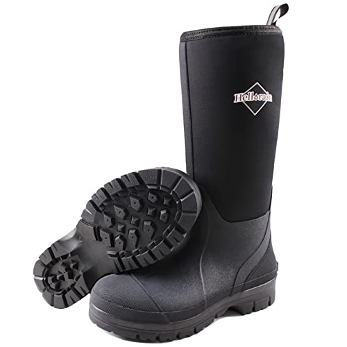 Hellorain Mens Rain Boots, 7 Mm Neoprene Rubber Boots For Men, Waterproof Insulated Rain Boots, Men Rubber Boots Durable Rubber Work Boots For Farming Gardening Fishing #TOP6