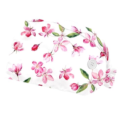 Casquettes de travail anti-transpiration fleurs aquarelles 2pcs