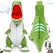 Tezituor Giant Dinosaur Stuffed Animal 23.6'' Big T-Rex Mommy Dinosaur Plush Toy with 3 Cute Baby Dinosaurs & 3 Egg Bags Inside its Zippered Tummy for Boys Girls