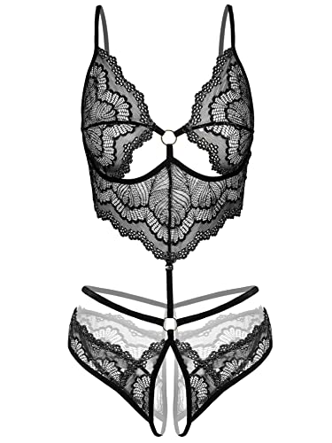Women Lingerie Lace Bodysuit One Piece Babydoll Teddy Lingerie for Women S-4XL product thumbnail 5