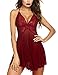 Avidlove Women Lace Lingerie Black Large and Halter Linger Wine Red Large