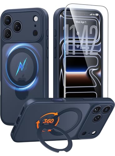 FNTCASE for iPhone 18 Pro Max/17 Pro Max Case with 360 Spin Magnetic Stand