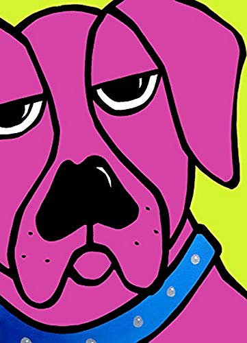 buyartforless Bubba by Fido Studio 18x12 Art Print Poster Wall Decors Abstract Sad Blue Dog Pop Art Portraiture Contemporary Bright Colors