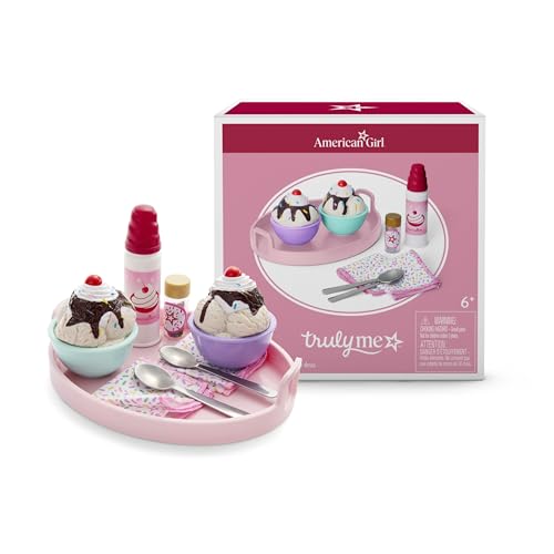 American Girl Truly Me 18-inch Doll Playset and Accessories Sundaes for Two Set with Metal Spoons Ages 6+