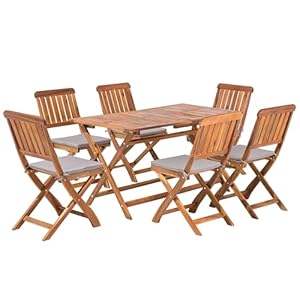 Beliani Cento Gartentisch Set Akazienholz Dunkelbraun