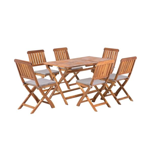 Beliani Cento Gartentisch Set Akazienholz Dunkelbraun