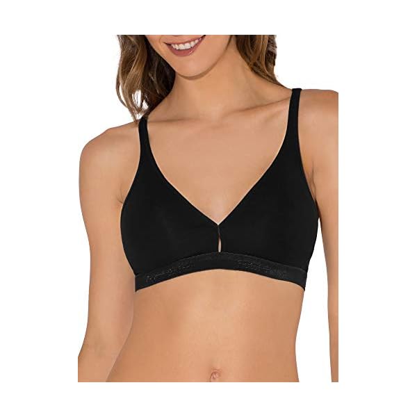 Fruit-of-the-Loom-Womens-Wirefree-Cotton-Bralette-2-Pack Fruit of the Loom Women's Wirefree Cotton Bralette, Black Hue/Sand, 34B