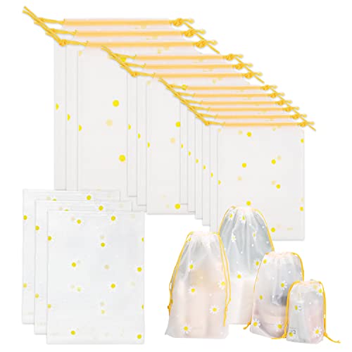 Lot de 15 sacs de voyage économiseurs d'espace, organiseur de vêtements imperméable, sac à cordon portable, sac de voyage à fermeture éclair blanche, pour vêtements, chaussures, cosmétiques Cover