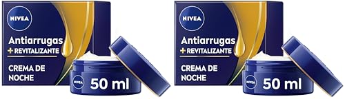 NIVEA Crema de Noche Antiarrugas Revitalizante 55+ - Hidratante - Con Aceite de Aguacate, Calcio, Pantenol - Reduce Arrugas, Líneas de Expresión - Estimula Renovación de la Piel - Piel Madura - 50 ml