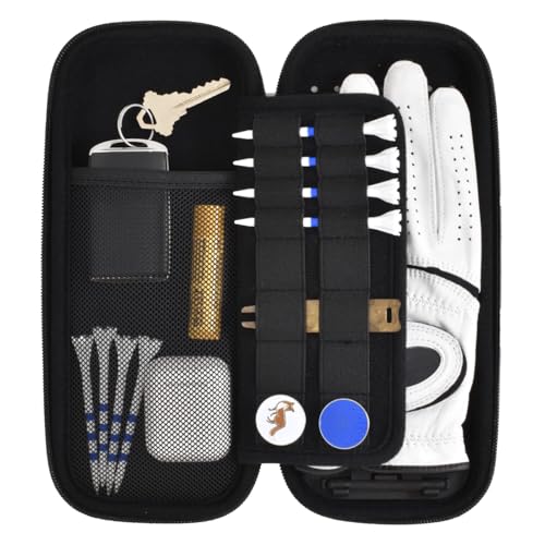 Image of Platypus Golf Co. Golfing Caddie Hard Travel Case Organizer - Hinging Glove Shaper & Holder - Mesh Pocket & Storage Slots for Phone, Tees, Divot Tools & Ball Markers - Golfers Cases for Men & Women