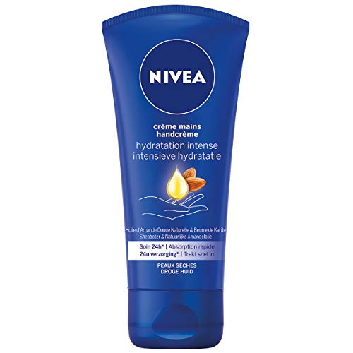 NIVEA - NIVEA Crème mains nourrissante peaux très sèches (1 x 75 ml), soin hydratant à l'huile d'amande douce, crème mains hydratante efficace 24 h