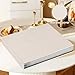 Lanpn Photo Album Scrapbook 12x12, Linen Cover Wreath Design Top Load 3 Ring Folder Binder Photobook Photo Book 12 x 12 inch with 30 Plastic Sleeves 60 Pages Beige