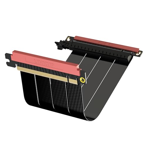 Image of LINKUP - AVA5 PCIE 5.0 Riser Cable (Open Box) | RTX5090 RX9070 GPU Ready | x16 128GB /s Speed | Compatible with PCIe 4.0 | Designed for SSUPD | Double Reverse Black 14cm (Total Length 16cm)