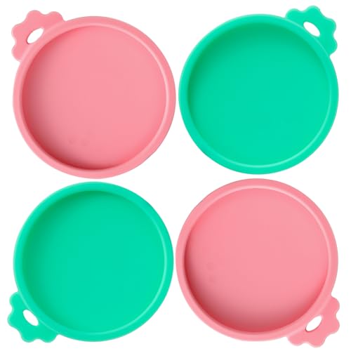 Comtim Silikon Dosenabdeckungen, Rosa Türkis, 4 Stück