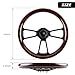 QYMOPAY 5 Hole 5 Bolt Wooden Steering Wheel, 14 Inch Grip with Black Line Racing Steering Wheel, for Racing/Rally/Motorsports/Car Simulator Driving Universal 5 Hole Racing Steering Wheel