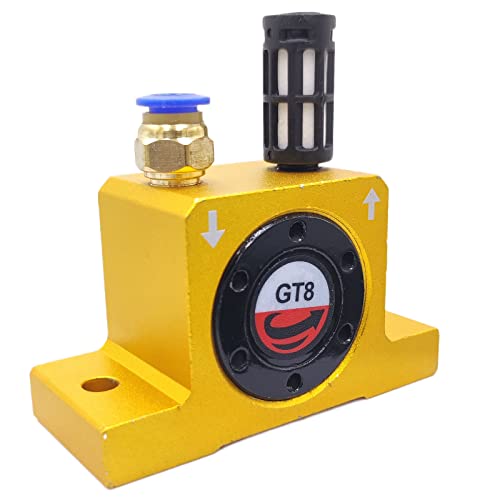 GT8 1/8\'\' Pneumatic Turbine Vibrators, Silent Golden Industrial Turbine Vibrator for hopper Golden with Free Muffler, Pneumatic Ball Vibrators With Silencer and Connector - Thumbnail 3