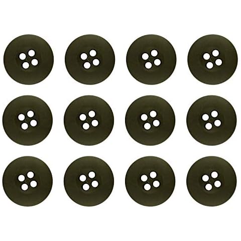 ButtonMode Military Army BDU ACU OCP Buttons Set Includes 1-Dozen Buttons Measuring 19mm (3/4 Inch), Olive Drab Green, 12-Buttons Cover