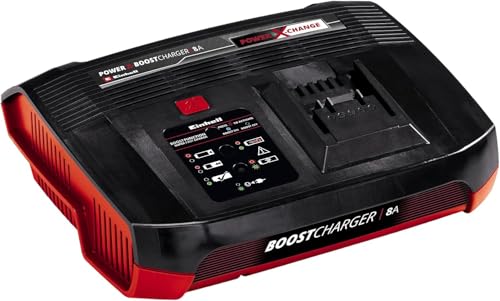 Einhell X-Boost Battery Charger 8A Power X-Change, Battery Monitoring and Intelligent Charging, Universally Compatible With All Einhell 18V PXC Lithium-Ion Rechargeable Batteries