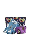 BAGGU Go Pouch Set, Expandable Nylon Zip Pouch 3 Pack for Travel and Organization, Garden Pets
