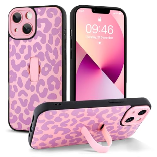 Coque iPhone 13 léopard avec support béquille pour regarder vos vidéos en mains libres