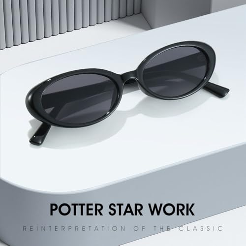 Ridering Retro Oval Sunglasses for Women and Men,Vintage Cat Eye Sunglasses UV Protection for Outdoor Wear4