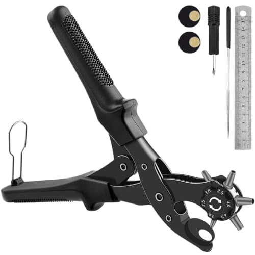 Eiuuioj ベルトパンチャー 多機能ベルト ズボンストラップ 時計ストラップ 穴あけ (ブラック)