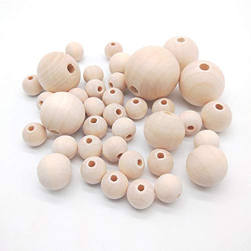 Natural Round Wood Beads Wooden Spacer Loose Beads for Macrame Garland DreamCatchers DIY Wood Craft Supplies Home Decor(Assorted 6 Sizes 600pcs) - Image 4
