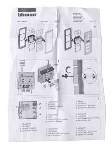 Module micro HP 2BP A AU/V Bticino 332120 : pièce interphone audio vidéo