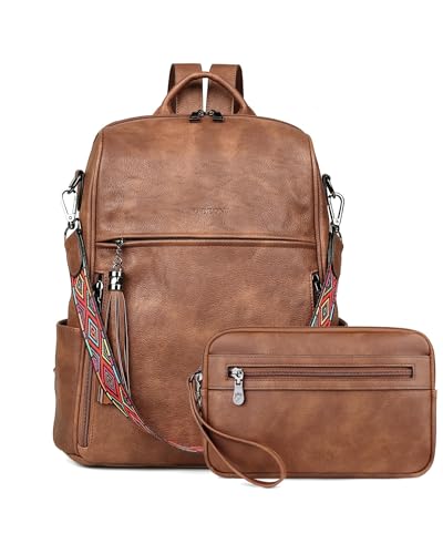 FADEON Leather Backpack for Women, 13 inch, Travel Work Bag
