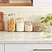 Oggi 4 Piece Airtight Glass Storage Containers Set - Includes 4 Glass Kitchen Canisters with Clamp Lids & Silicone Seals - Farmhouse Kitchen Décor, Kitchen Storage, Pantry Storage, Food Storage