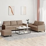 Cuir synthétique durable et cadre robuste : ce canapé 3 pièces marron cappuccino, fabriqué à partir de 75% de cuir synthétique PVC, offre une grande durabilité et est résistant aux taches pour un entretien facile. La structure robuste en métal et contreplaqué assure une utilisation et une stabilité à long terme, idéal pour votre salon.