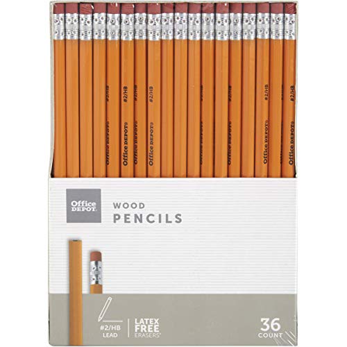 Office DepotBrand Basic Wood Pencils, 2 Medium Soft Lead, Pack of 36