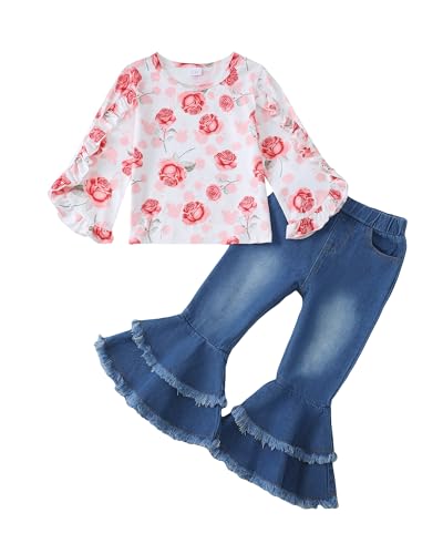 Image of Little Girls Clothes Kids Fall Winter Outfits Pant Set for Girl Age 4-8