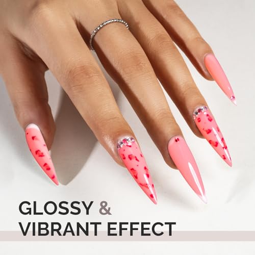 Image of MelodySusie Coral Pink Gel Nail Polish,0.5fl oz Soak Off UV LED Bright Peach Pink Gel Polish Gift for Women Nail Art Manicure Salon DIY Nail Design Decoration at Home-1741