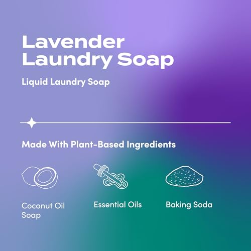 Image of Indigo Wild Zum Clean Laundry Soap - Plant-Based Liquid Laundry Soap - Contains Baking Soda, Essential Oils & Saponified Coconut Oil - Lavender Scent - 64 fl oz