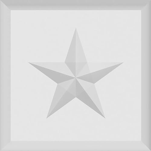 Miniatura 2 de Ekena Millwork ROSP030X030X100SDG08 - Roseta de estrella Sedgwick estándar con borde redondeado, 3 pulgadas de ancho x 3 pulgadas de alto x 1