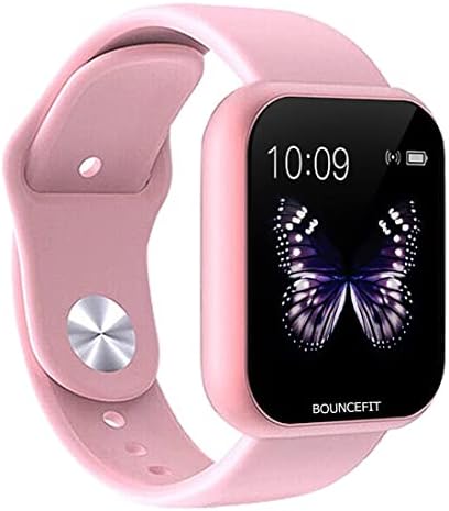 Bouncefit D20 Y68 Fitness Band Smart Watch for Men, Women, Boys, Girls, Kids – Single Touch Interface, Water Resistant, Workout Mode, Quick Charge Sports Smartwatch – O Pink